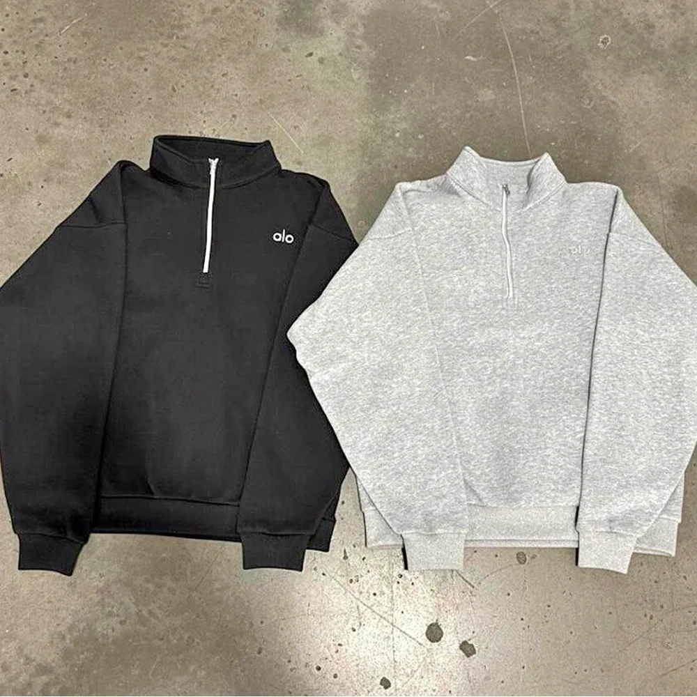 💪🏼 ALO Yoga Unisex Black Zip-Up Sweater 🖤 - Picture 9 of 10